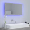 Miroir à LED de salle de bain Gris béton 80x8,5x37 cm Acrylique 