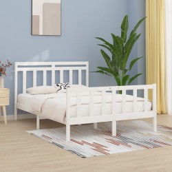 Cadre de lit sans matelas blanc bois de pin massif 150x200 cm 