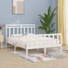 Cadre de lit sans matelas blanc bois de pin massif 150x200 cm 