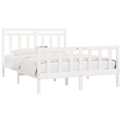 Cadre de lit sans matelas blanc bois de pin massif 150x200 cm 