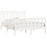Cadre de lit sans matelas blanc bois de pin massif 150x200 cm 
