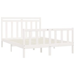 Cadre de lit sans matelas blanc bois de pin massif 150x200 cm 