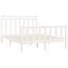 Cadre de lit sans matelas blanc bois de pin massif 150x200 cm 