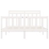 Cadre de lit sans matelas blanc bois de pin massif 150x200 cm 