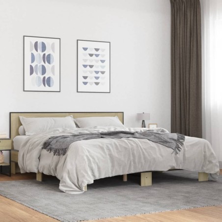 Cadre de lit sans matelas chêne sonoma 180x200 cm 