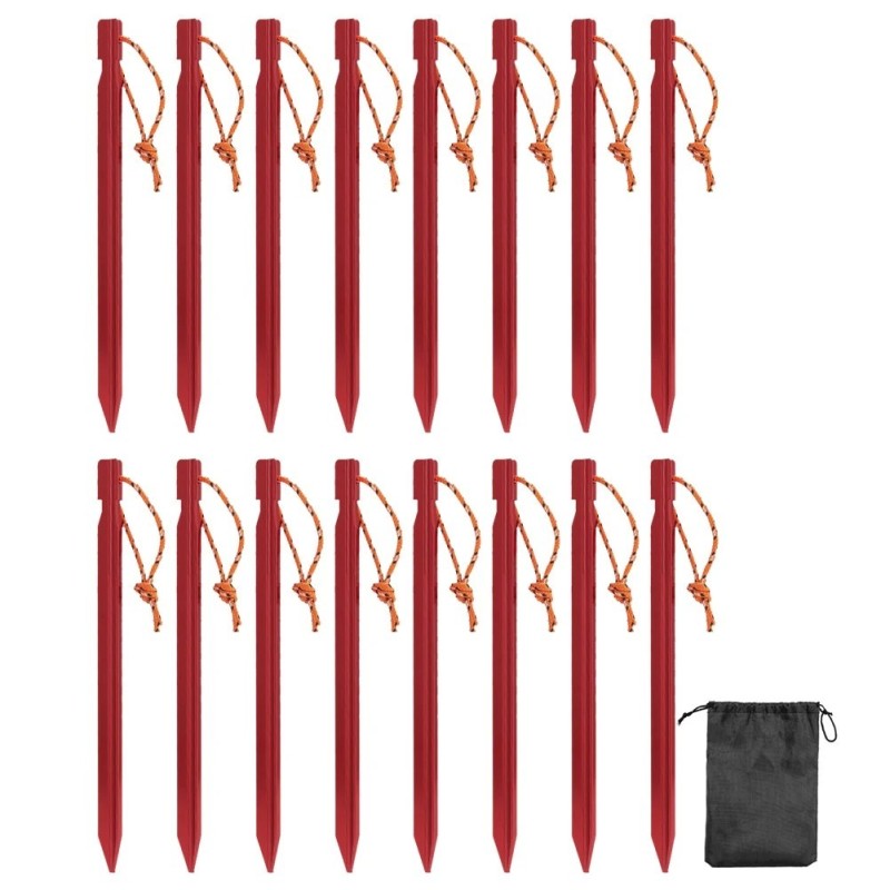 16 pièces piquets de tente 18cm piquets de Camping piquets de jardin e 16 pièces piquets de tente 18cm piquets de Camping piquets de jardin e