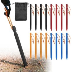 16 pièces piquets de tente 18cm piquets de Camping piquets de jardin e
