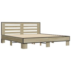 Cadre de lit sans matelas chêne sonoma 180x200 cm 
