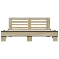 Cadre de lit sans matelas chêne sonoma 180x200 cm 
