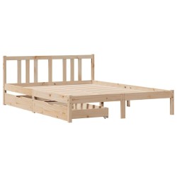 Cadre de lit sans matelas 135x190 cm bois de pin massif 