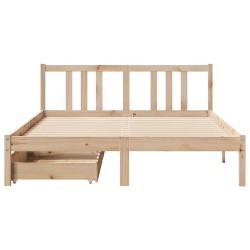 Cadre de lit sans matelas 135x190 cm bois de pin massif 