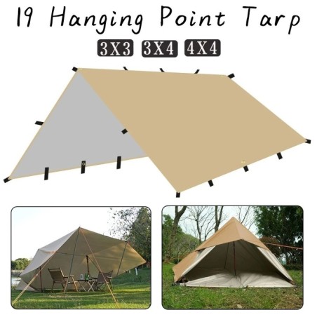 4x4m 4x3m 3x3m 19 Points de suspension tente bâche survie abri solaire