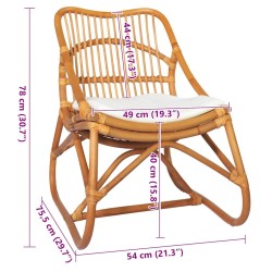 Chaise en rotin Marron clair Lin  