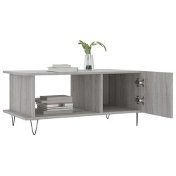 Table basse sonoma gris 90x50x40 cm bois d'ingénierie 