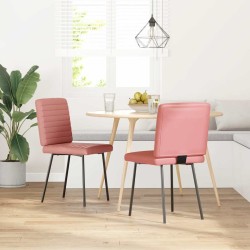 Chaises à manger lot de 2 rose similicuir 