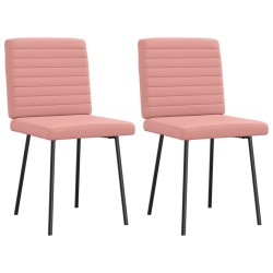 Chaises à manger lot de 2 rose similicuir 
