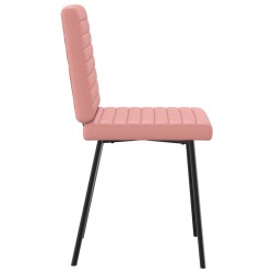 Chaises à manger lot de 2 rose similicuir 