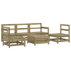 Salon de jardin 6 pcs bois de pin imprégné 