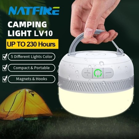 Lanterne de camping aste LV10 avec aimant, lampe de poche portable, lu