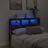 Armoire tête de lit avec LED chêne fumé 140x17x102 cm 