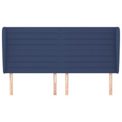 Tête de lit avec oreilles Bleu 183x23x118/128 cm Tissu 
