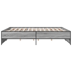 Cadre de lit sans matelas sonoma gris 200x200 cm 
