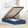 Cadre de lit ottoman sans matelas bleu 80x200 cm tissu 