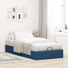 Cadre de lit ottoman sans matelas bleu 80x200 cm tissu 