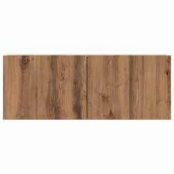 Meuble TV mural chêne artisanal 80x30x30 cm bois d'ingénierie 