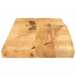 Dessus de table 70x40x3,8 cm bord vif bois massif manguier brut 
