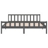 Cadre de lit sans matelas gris bois massif 