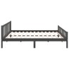 Cadre de lit sans matelas gris bois massif 