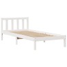 Lit bibliothèque sans matelas blanc 75x190cm bois de pin massif 