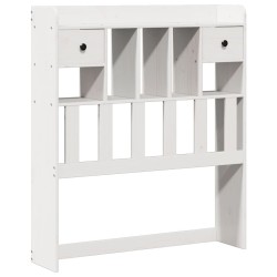 Lit bibliothèque sans matelas blanc 75x190cm bois de pin massif 