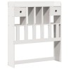 Lit bibliothèque sans matelas blanc 75x190cm bois de pin massif 
