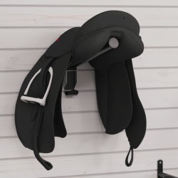 Porte-selle pliable mural noir fer 