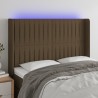 Tête de lit à LED Marron foncé 147x16x118/128 cm Tissu 