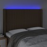 Tête de lit à LED Marron foncé 147x16x118/128 cm Tissu 
