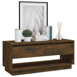 Meuble TV Chêne fumé 102x41x44 cm Bois d'ingénierie 