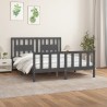 Cadre de lit sans matelas gris bois de pin massif 