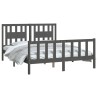 Cadre de lit sans matelas gris bois de pin massif 