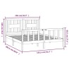 Cadre de lit sans matelas gris bois de pin massif 