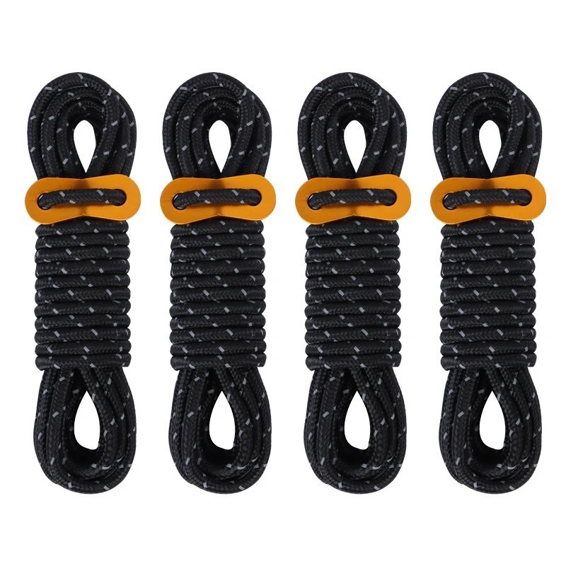 Cordes de Guyline pour tente extérieure, 5mm, 4M, lignes réfléchissant Cordes de Guyline pour tente extérieure, 5mm, 4M, lignes réfléchissant