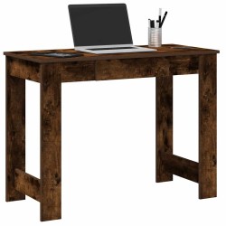 Bureau chêne fumé 100x45x75 cm bois d'ingénierie 