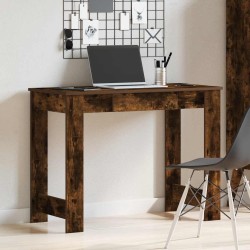 Bureau chêne fumé 100x45x75 cm bois d'ingénierie 