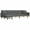 Canapé-lit en forme de L gris foncé 275x140x70 cm tissu 
