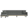Canapé-lit en forme de L gris foncé 275x140x70 cm tissu 