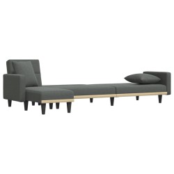 Canapé-lit en forme de L gris foncé 275x140x70 cm tissu 