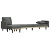 Canapé-lit en forme de L gris foncé 275x140x70 cm tissu 