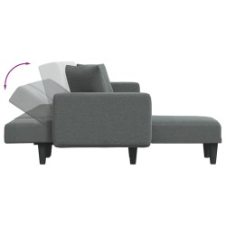 Canapé-lit en forme de L gris foncé 275x140x70 cm tissu 